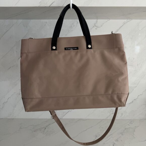 Un Apres Midi de Chien Handbags - Un Apres Midi de Chien Nylong Satchel Handbag Tan Parisian Chic, Elevated Casual